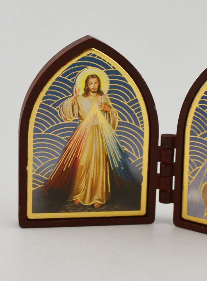 Mini Diptych Icon – Jesus and Miraculous Virgin Mary (pic 2)