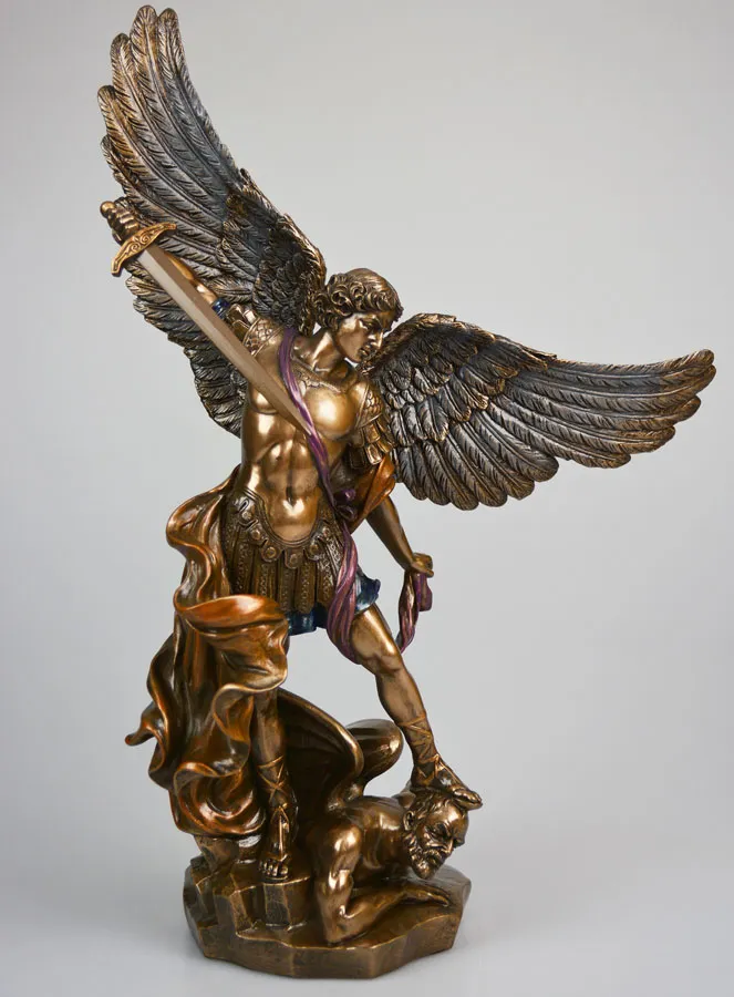 Religious Statue of Saint Michael the Archangel in Bronze – 37 cm (pic 1)