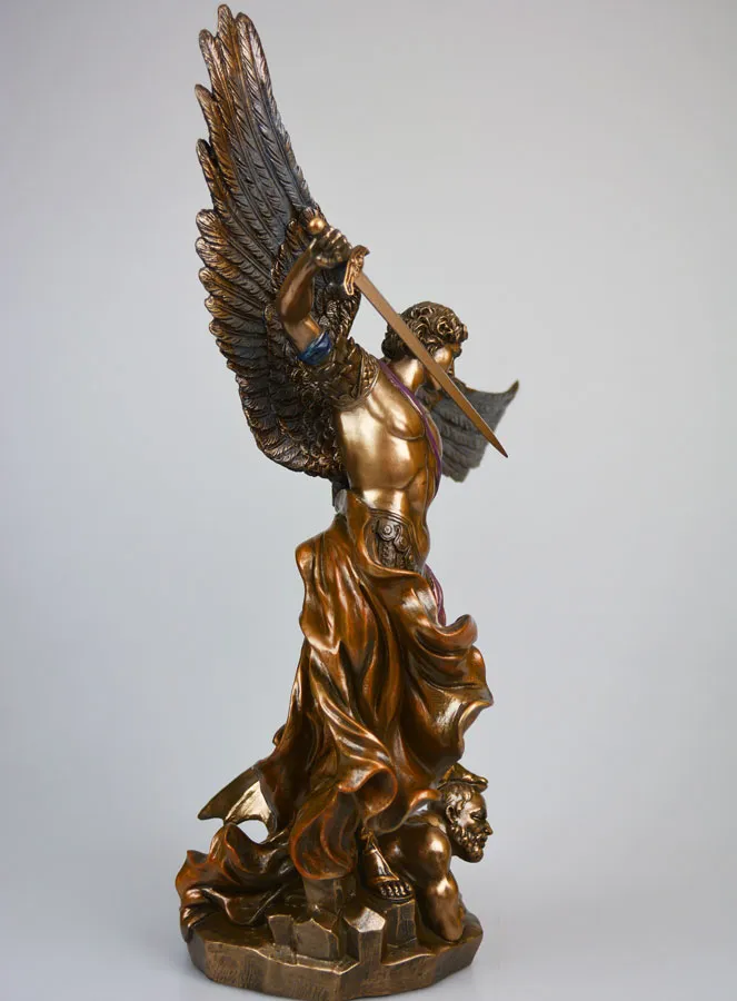 Religious Statue of Saint Michael the Archangel in Bronze – 37 cm (pic 3)