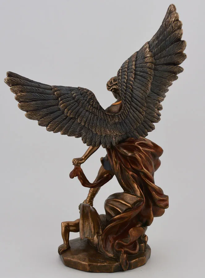 Religious Statue of Saint Michael the Archangel in Bronze – 20cm (pic 4)