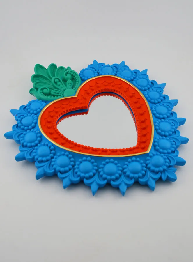 Colourful Ex Voto Wall Mirror – 24cm (pic 3)