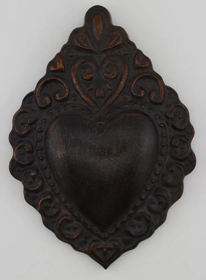 Ex Voto Wall Decoration Black and Bronze - 15cm (pic 1)