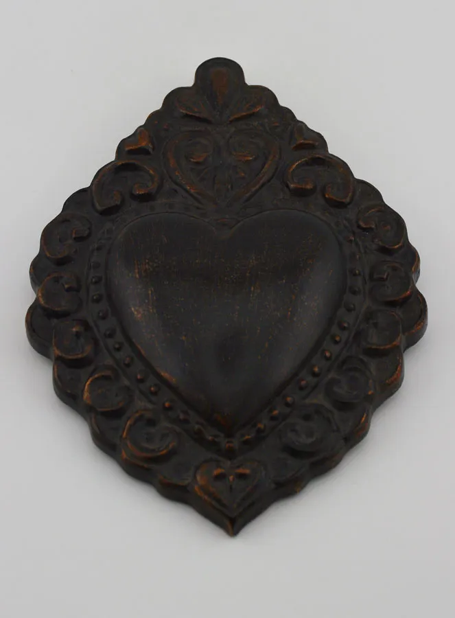 Ex Voto Wall Decoration Black and Bronze - 15cm (pic 2)
