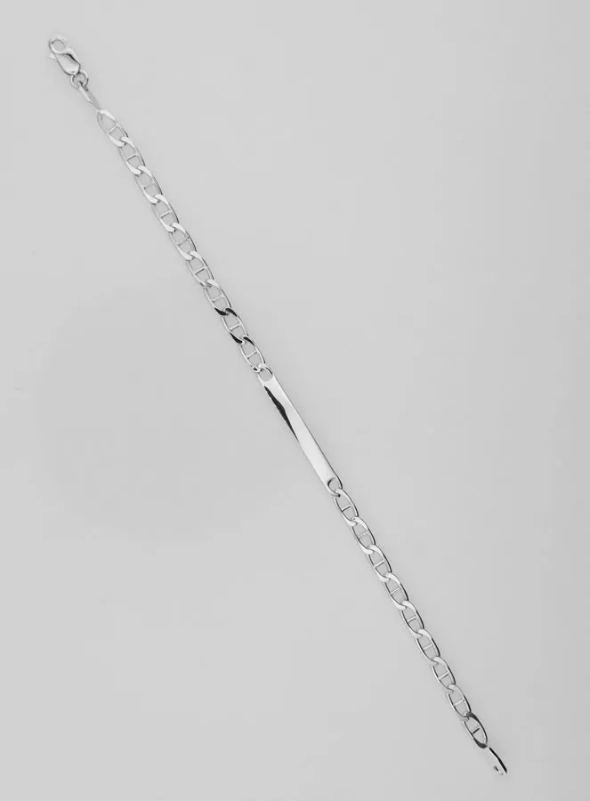 Rhodium-Plated Silver Christening Bracelet – 18cm (pic 1)