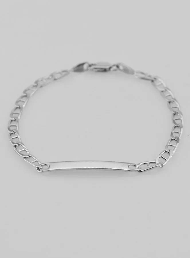 Rhodium-Plated Silver Christening Bracelet – 18cm (pic 4)