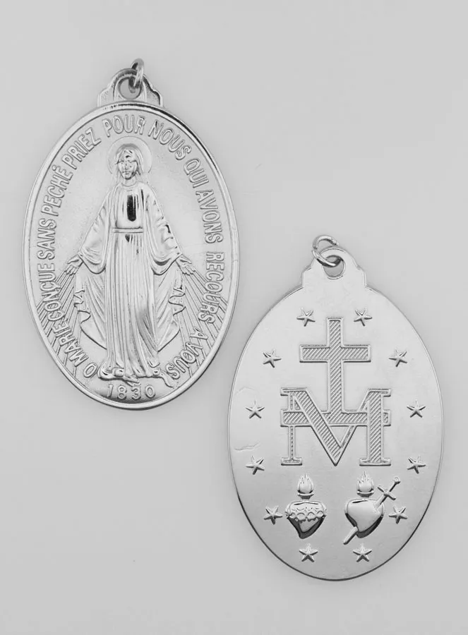 Silvery Miraculous Medal – 22mm (pic 1)