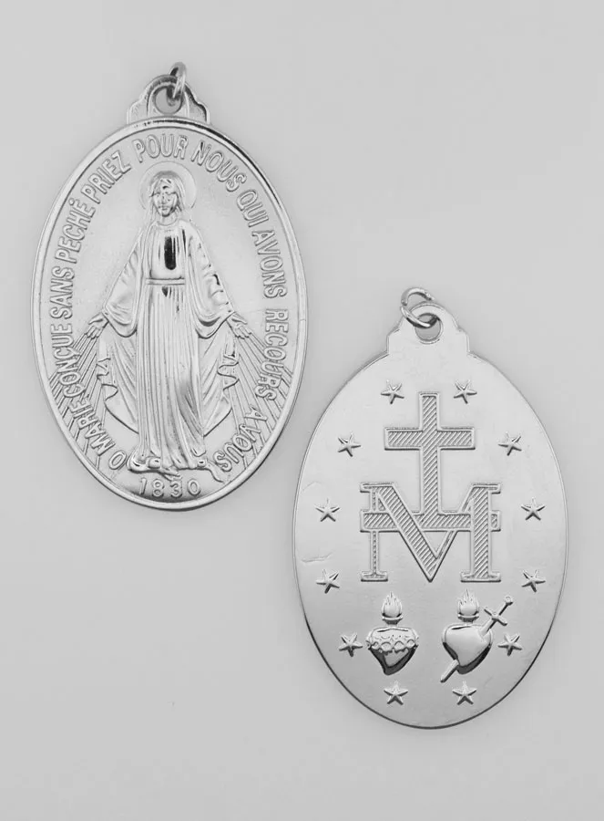 Silvery Miraculous Medal – 28mm (pic 1)