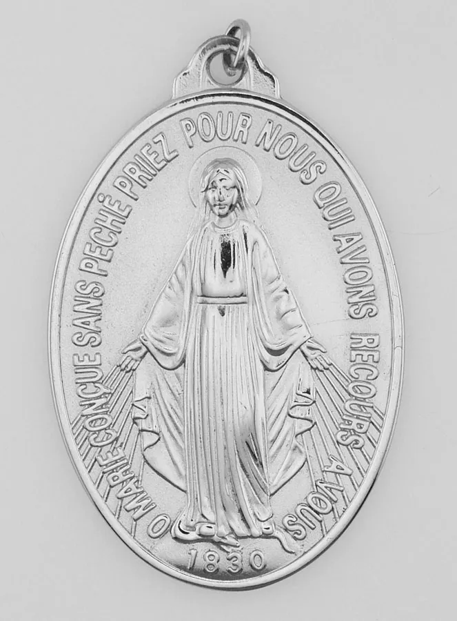 Silvery Miraculous Medal – 28mm (pic 2)