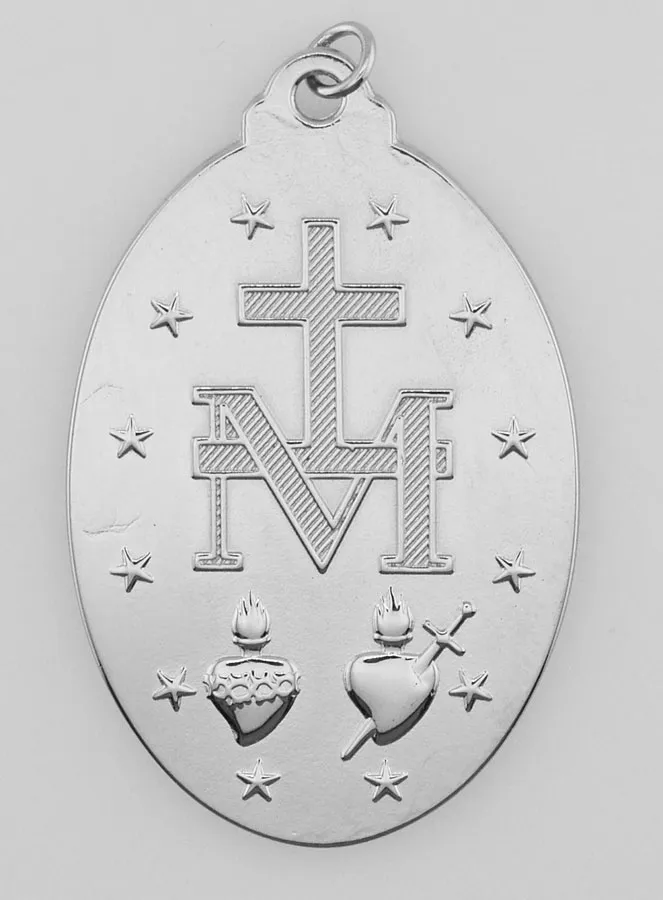 Silvery Miraculous Medal – 28mm (pic 3)