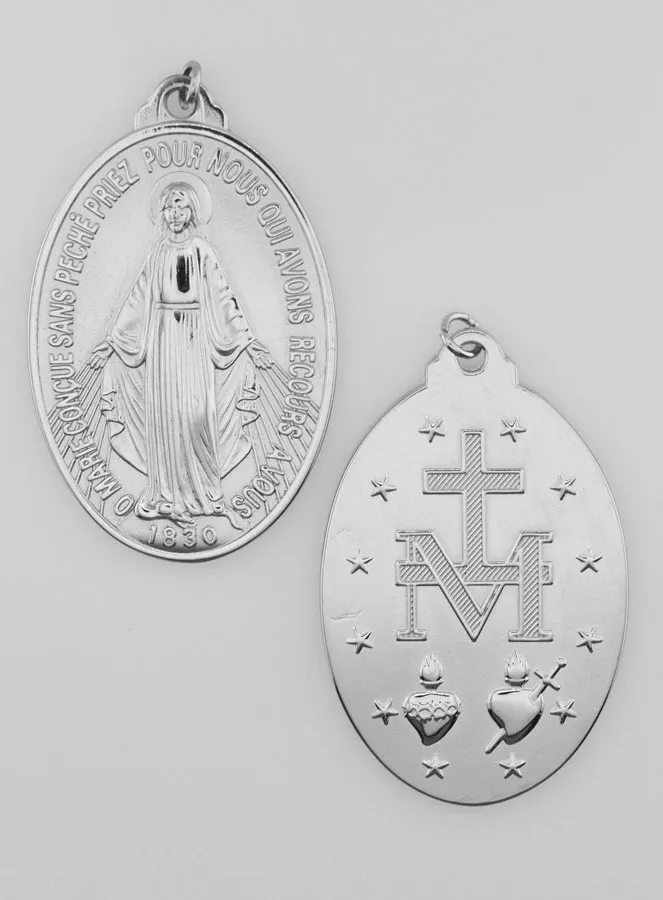 Silvery Miraculous Medal – 33mm (pic 1)
