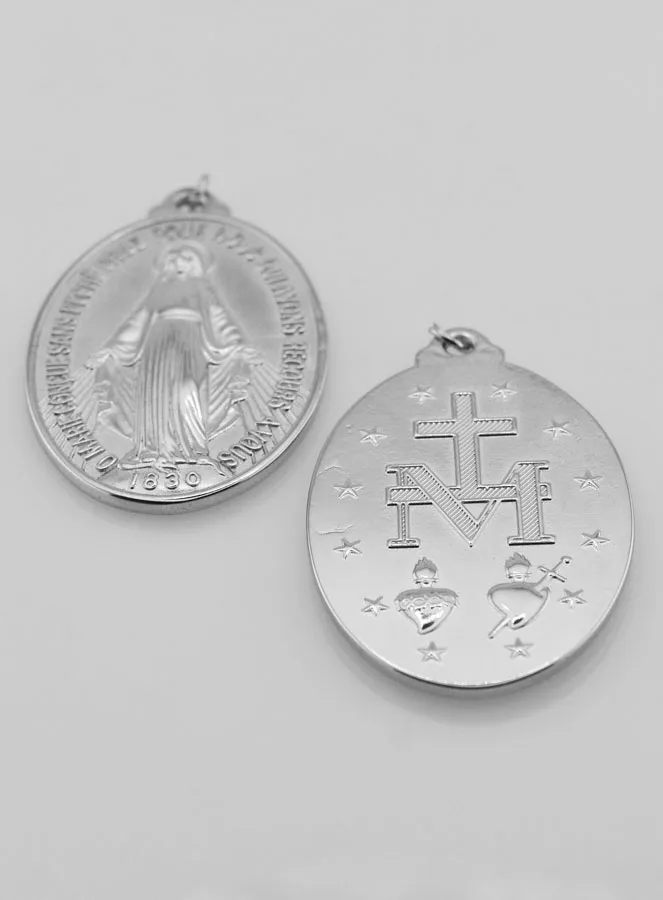 Silvery Miraculous Medal – 33mm (pic 4)