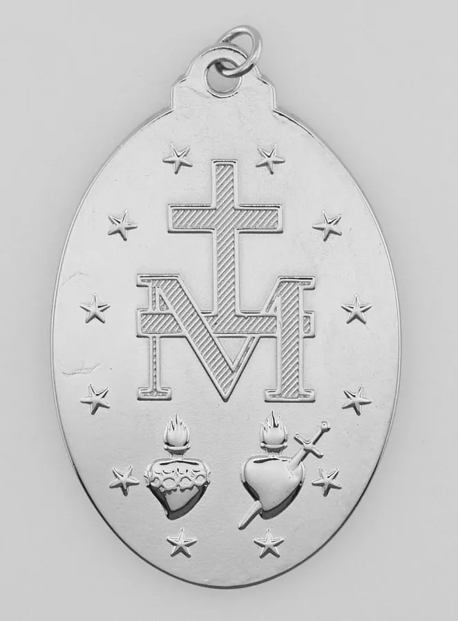 Silvery Miraculous Medal – 40mm (pic 3)
