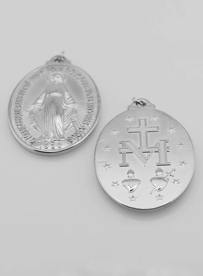 Silvery Miraculous Medal – 40mm (pic 4)