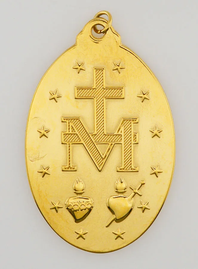 Miraculous Medal in Golden Stainless Steel – 40mm (pic 3)