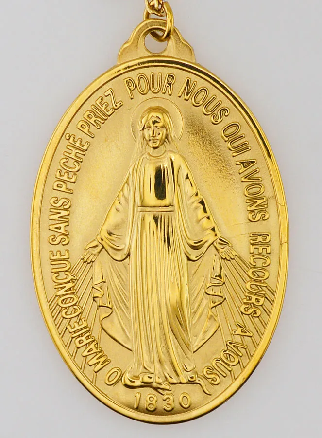 Miraculous Medal and Golden Chain – 40mm (pic 2)