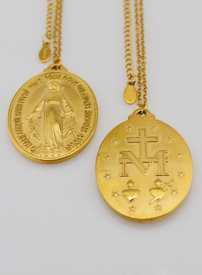 Miraculous Medal and Golden Chain – 40mm (pic 4)