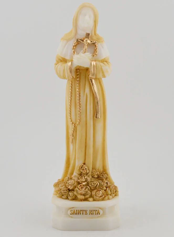 Painted Alabaster Statue of Saint Rita – 12cm (pic 1)