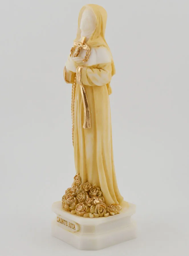 Painted Alabaster Statue of Saint Rita – 12cm (pic 2)