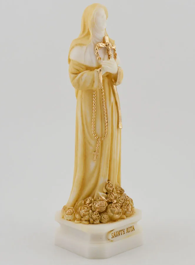 Painted Alabaster Statue of Saint Rita – 12cm (pic 3)