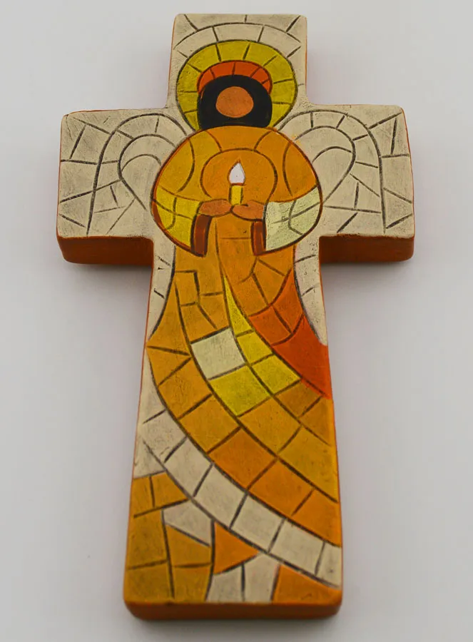 Ceramic Cross with Guardian Angel - 15cm (pic 2)