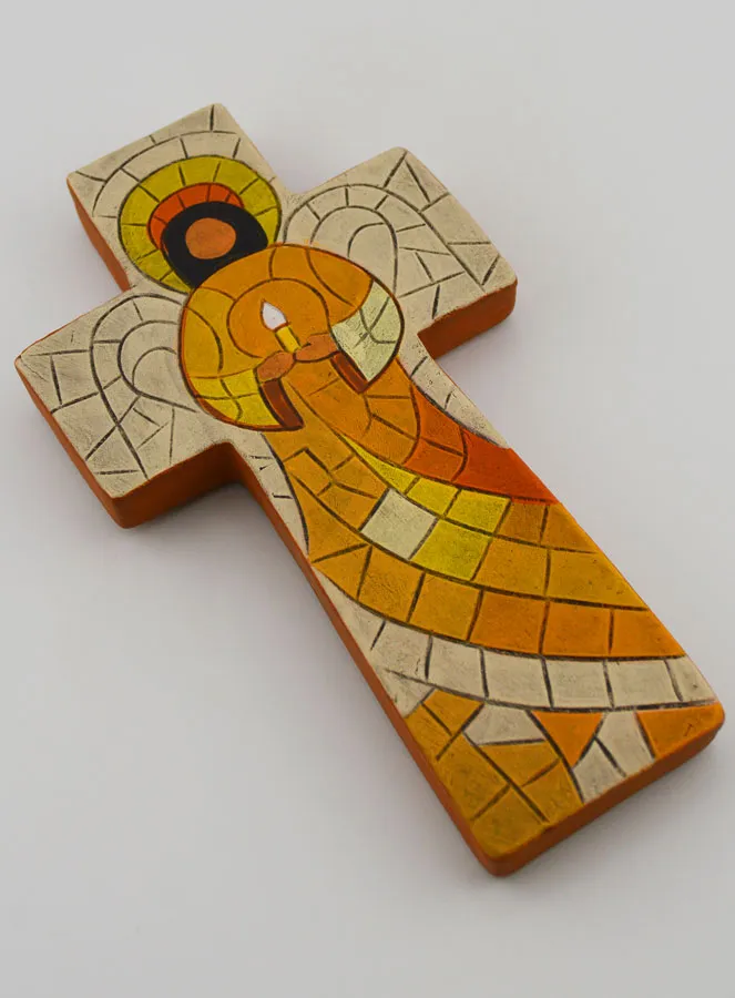 Ceramic Cross with Guardian Angel - 15cm (pic 3)