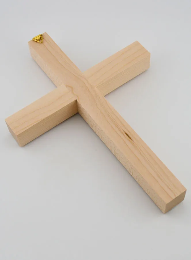 Maple Crucifix with a Silver Finish – 20cm (pic 4)