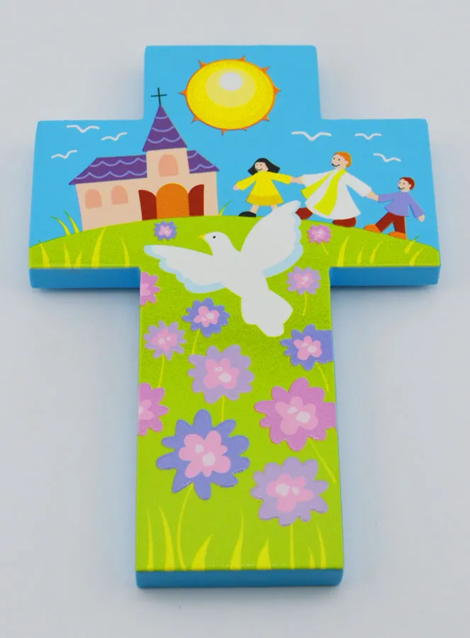 Wooden Children’s Cross – Priest and Dove (pic 2)