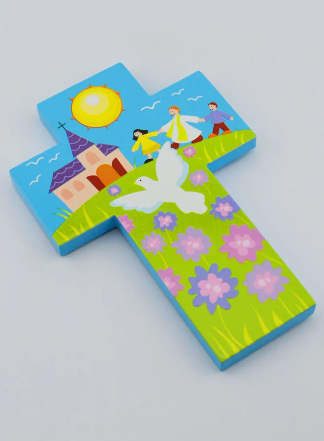 Wooden Children’s Cross – Priest and Dove (pic 3)