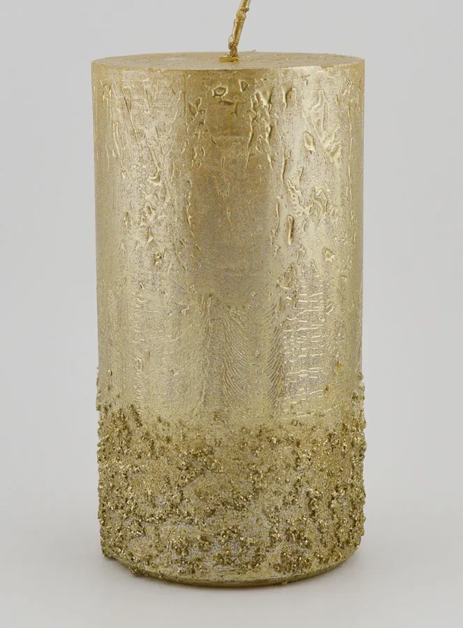 Tabletop Candle with Relief – Champagne (pic 1)