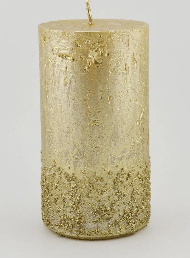 Christmas Candle with Relief – Champagne (pic 1)