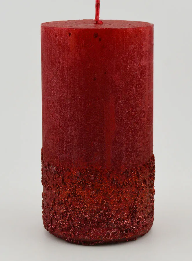 Christmas Candle with Relief – Red (pic 1)