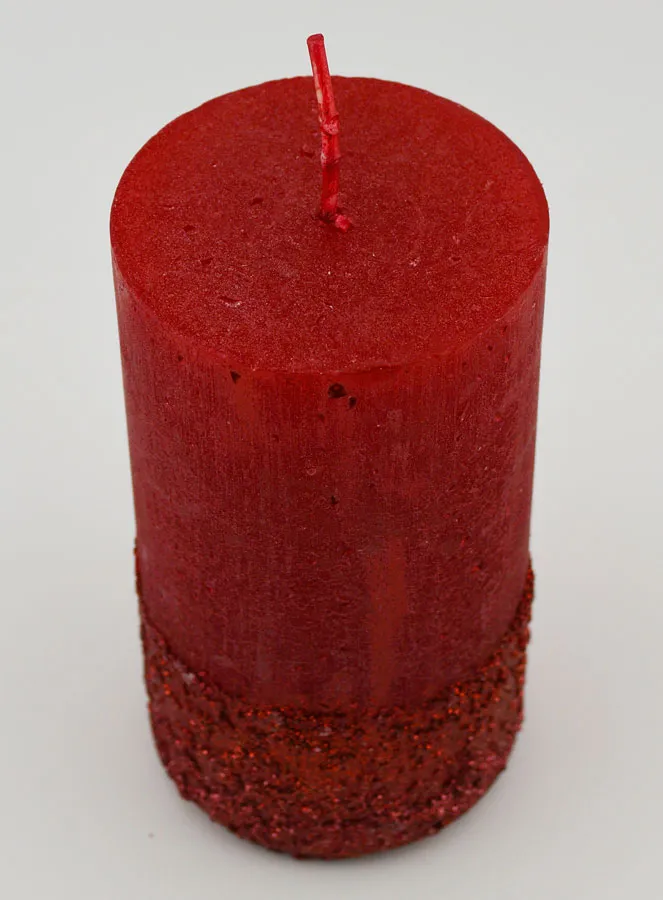 Christmas Candle with Relief – Red (pic 2)