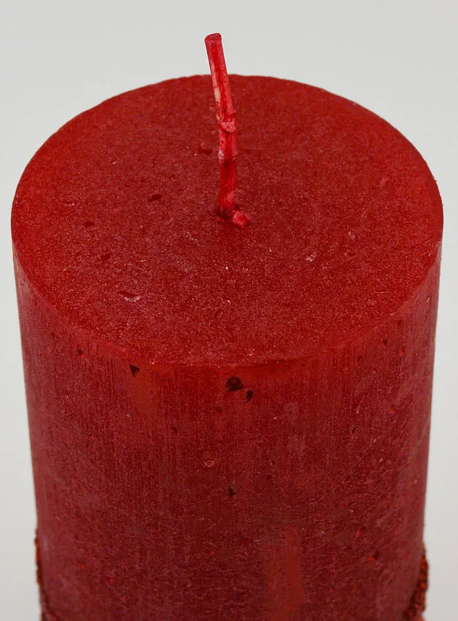 Christmas Candle with Relief – Red (pic 4)