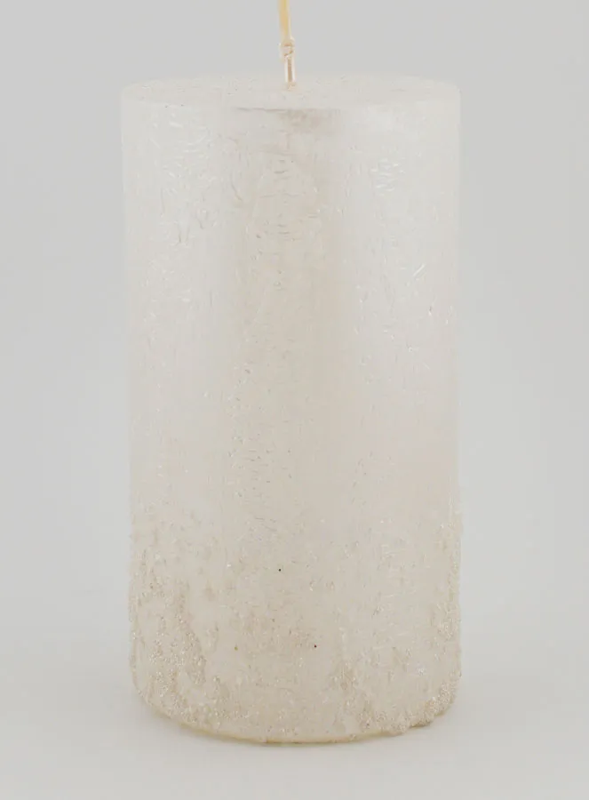 Tabletop Candle with Relief – Pearlescent White (pic 1)