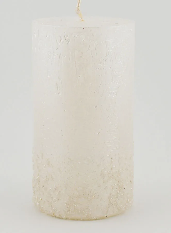 Christmas Candle with Relief – Pearlescent White (pic 1)