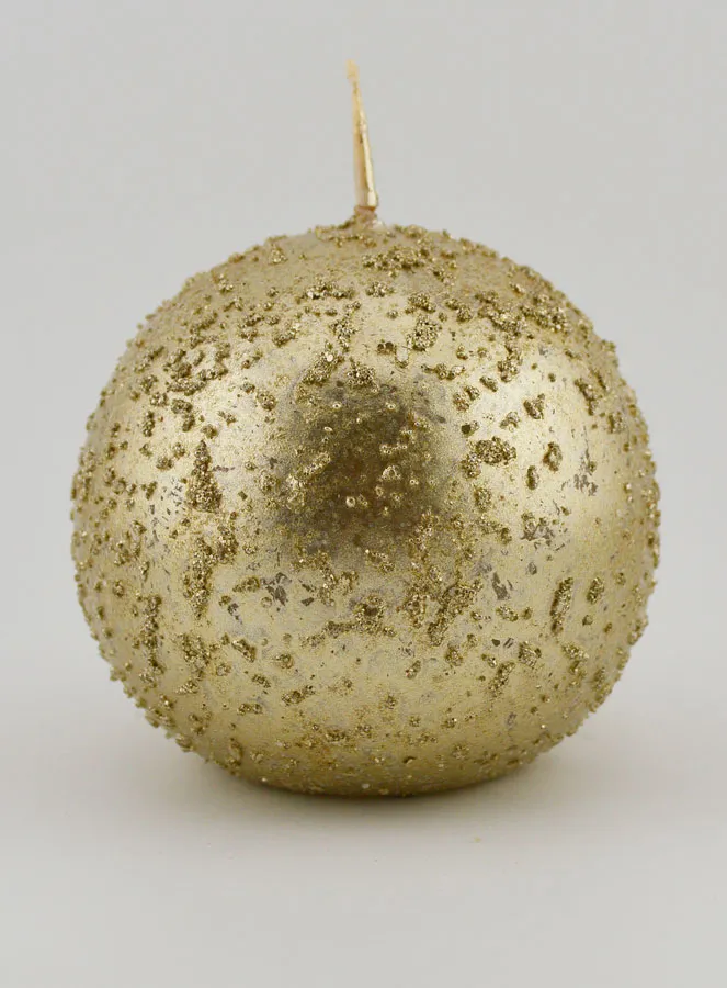 Glitter Ball Tabletop Candle – Champagne (pic 1)