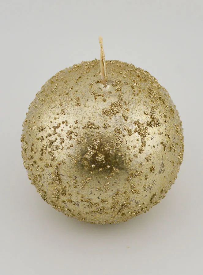 Glitter Ball Tabletop Candle – Champagne (pic 2)