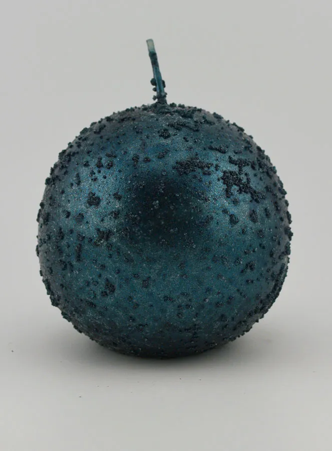 Glittery Sphere Decorative Candle – Blue-Green (pic 1)