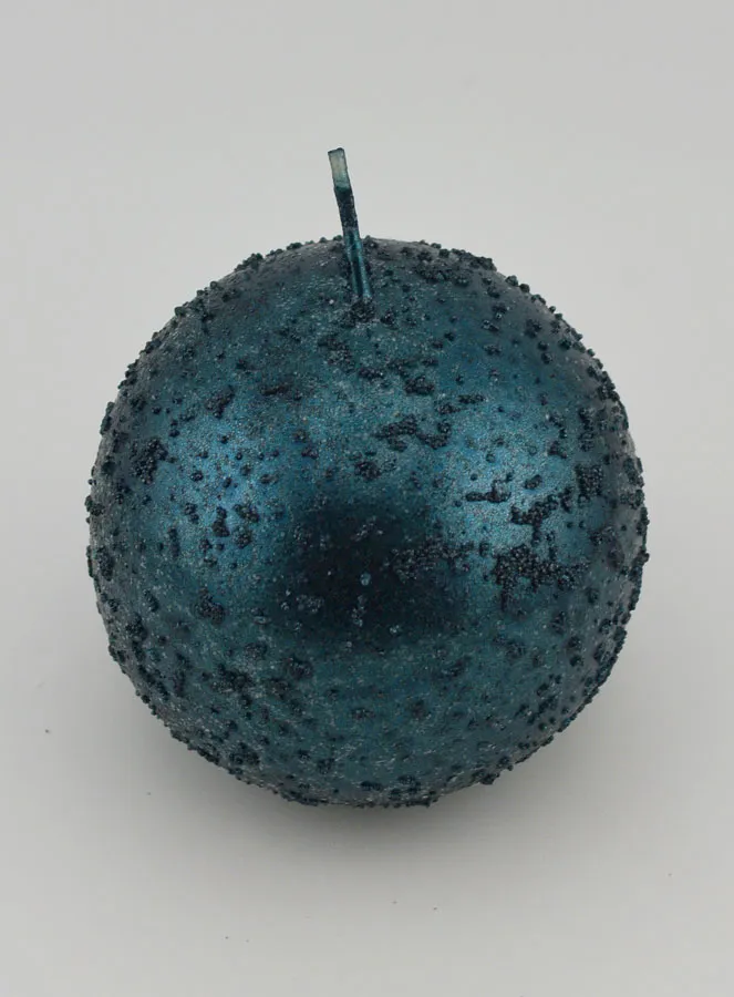 Glittery Sphere Decorative Candle – Blue-Green (pic 2)