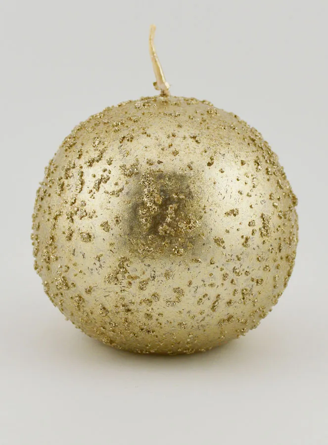 Glittery Christmas Ball Candle – Champagne (pic 1)