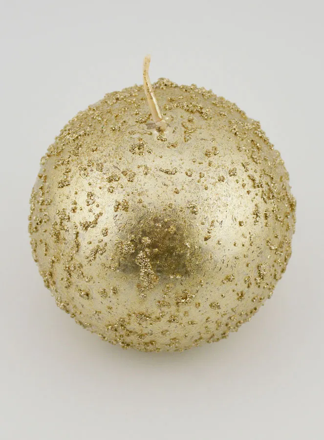 Glittery Christmas Ball Candle – Champagne (pic 2)