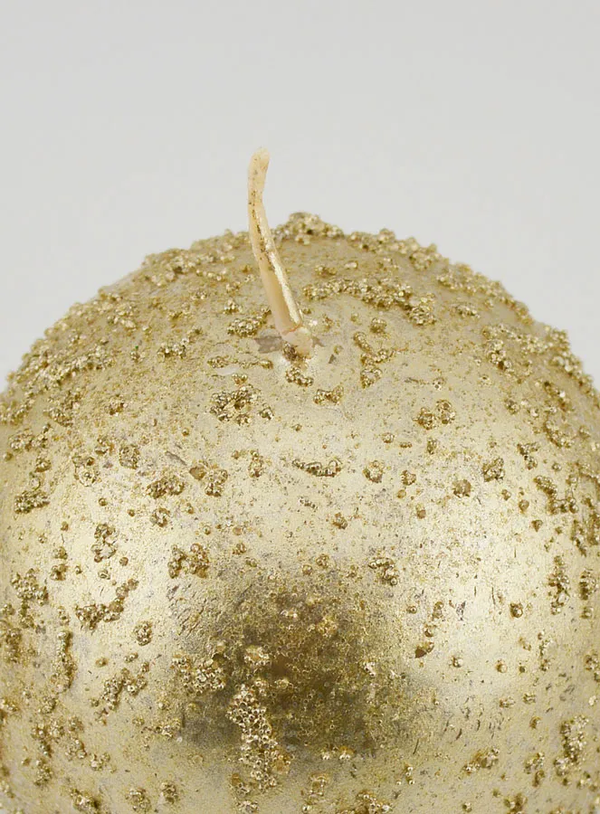 Glittery Christmas Ball Candle – Champagne (pic 4)