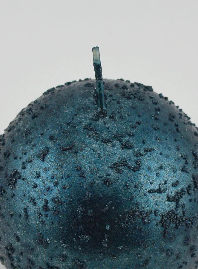 Glittery Christmas Ball Candle – Blue-Green (pic 4)