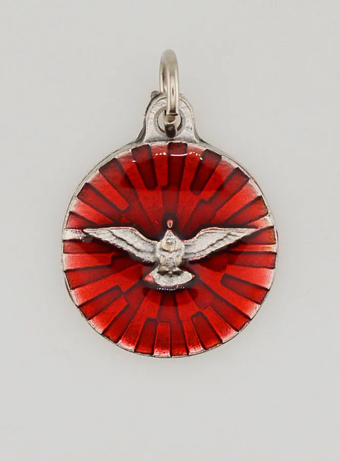 Medal of the Holy Spirit with Red Enamel – 18 mm (pic 1)