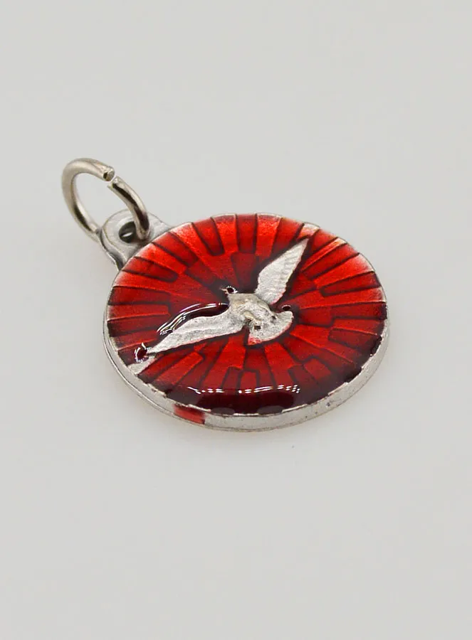 Medal of the Holy Spirit with Red Enamel – 18 mm (pic 3)