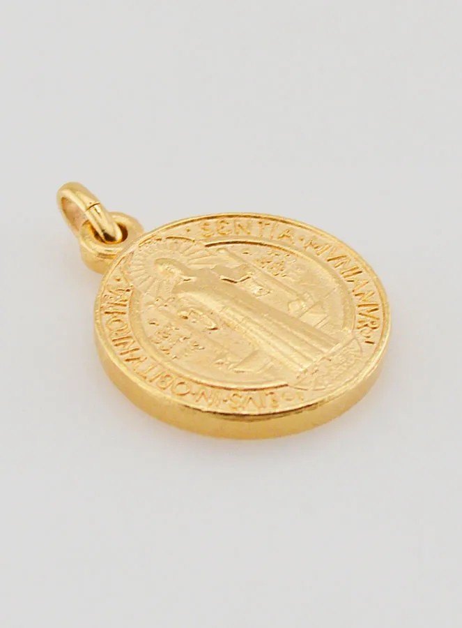 Gold-Plated St Benedict’s Medal – 18mm (pic 3)
