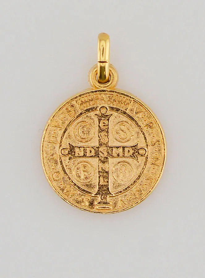 Gold-plated St Benedict’s Medal – 15mm (pic 2)