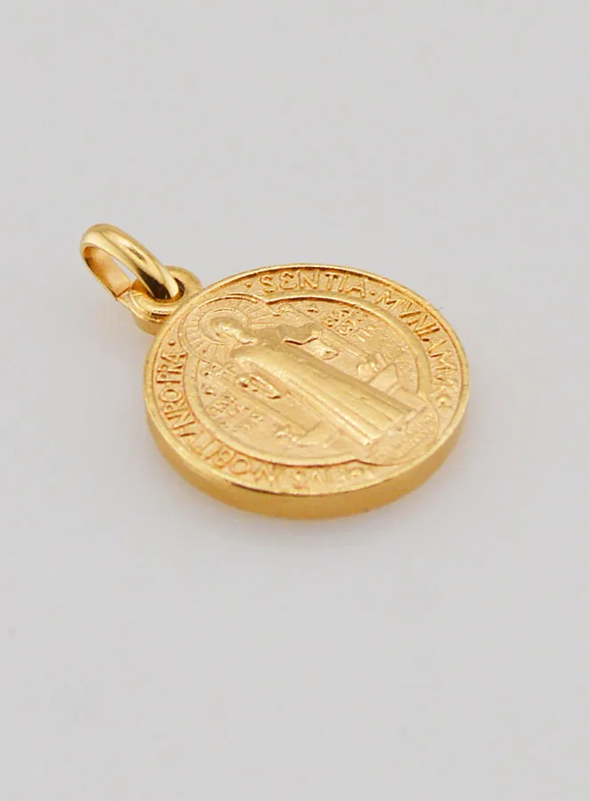 Gold-plated St Benedict’s Medal – 15mm (pic 3)