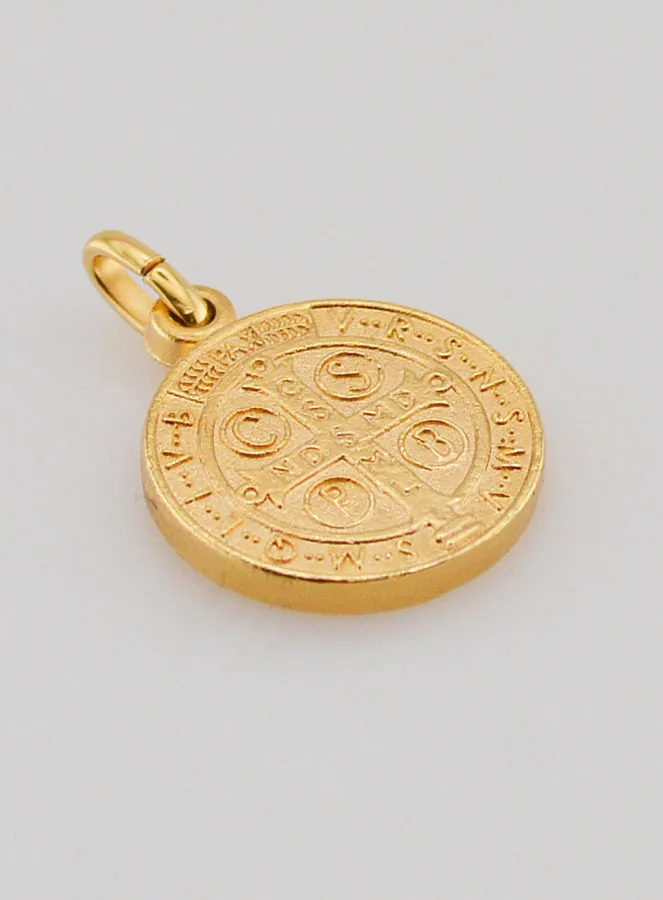 Gold-plated St Benedict’s Medal – 15mm (pic 4)
