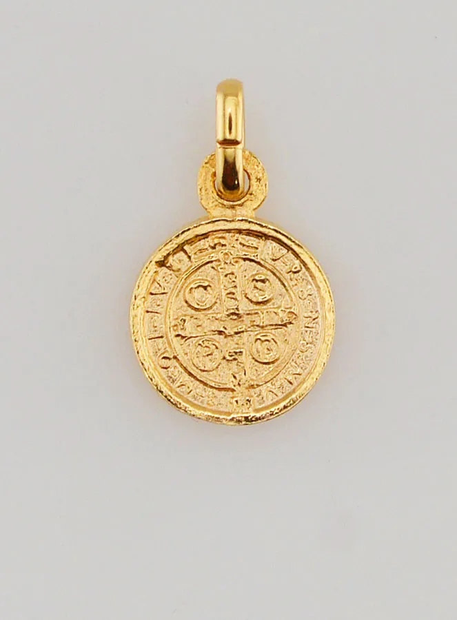 Gold-Plated St Benedict’s Medal – 10mm (pic 2)